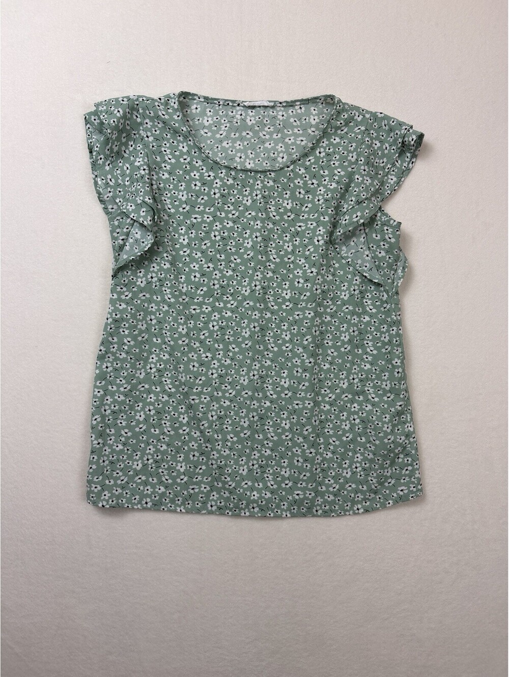 Les Amis Women's Floral Print Blouse Size S Flutter Sleeve